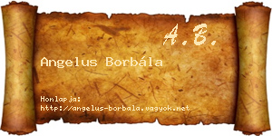 Angelus Borbála névjegykártya